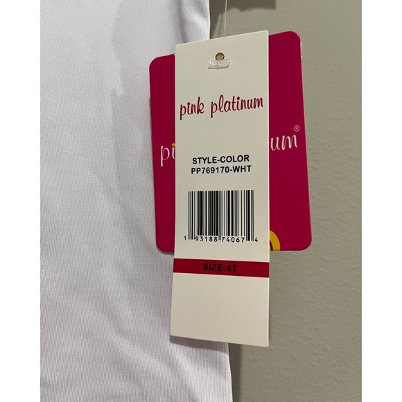 Pink Platinum Short Sleeve Rash Guard Swim Shirt Size 4T - Picture 3 of 3